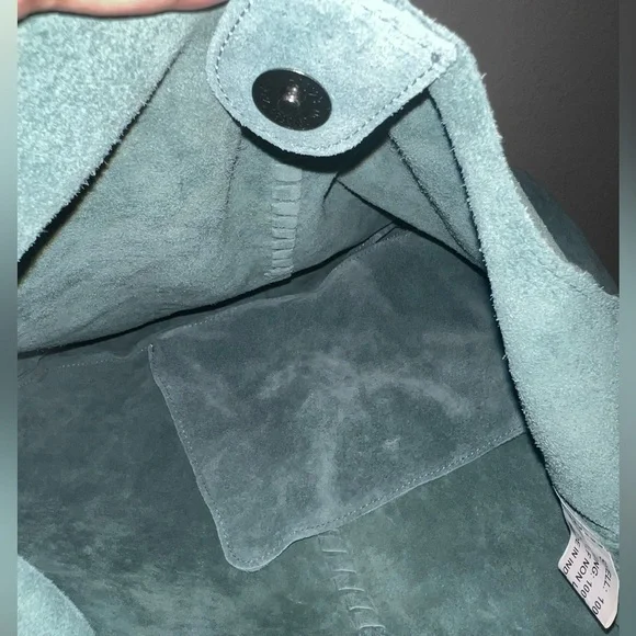Haute Hippie Stone Teal Suede Hobo Bag - Picture 9 of 10